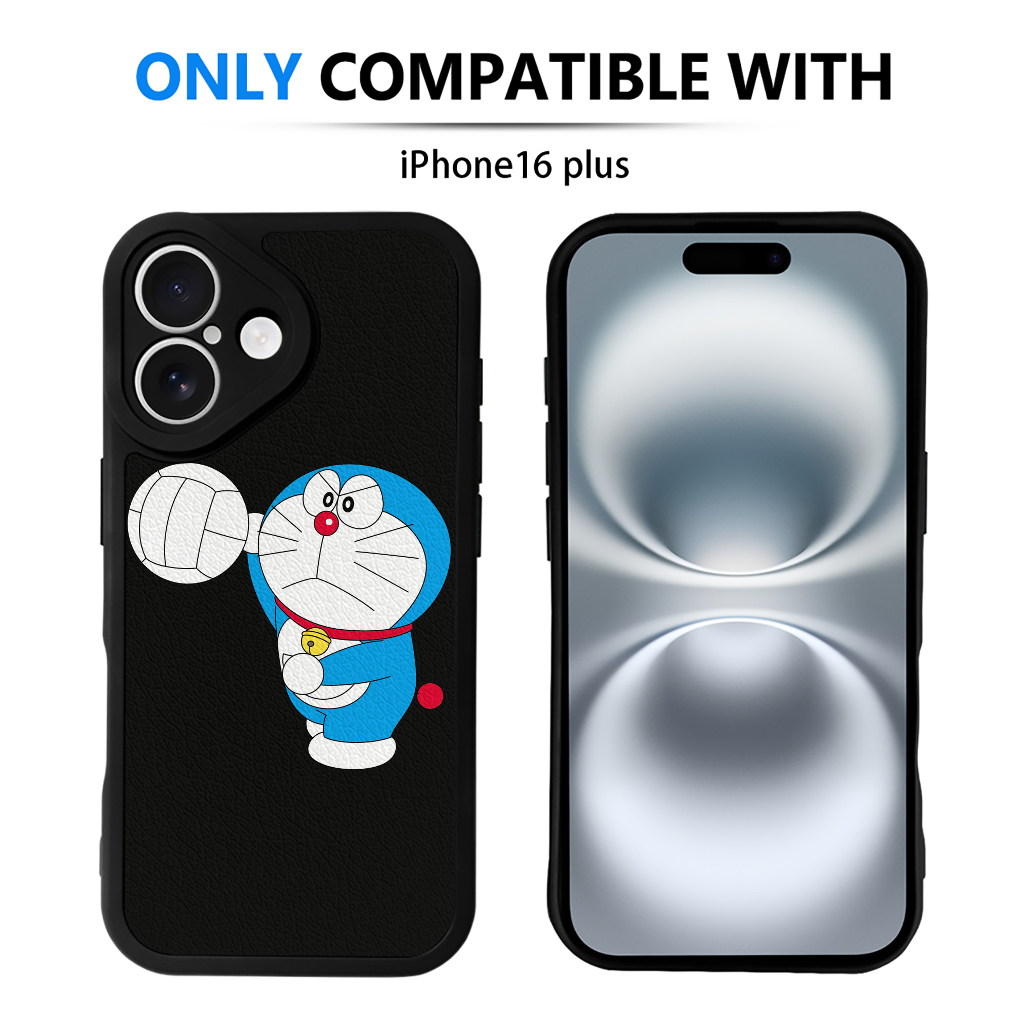 （画像用） ドラえもん Doraemon 【iPhone 16シリーズ対応】シリコンスマホケース（レザー調） 材質：シリコン